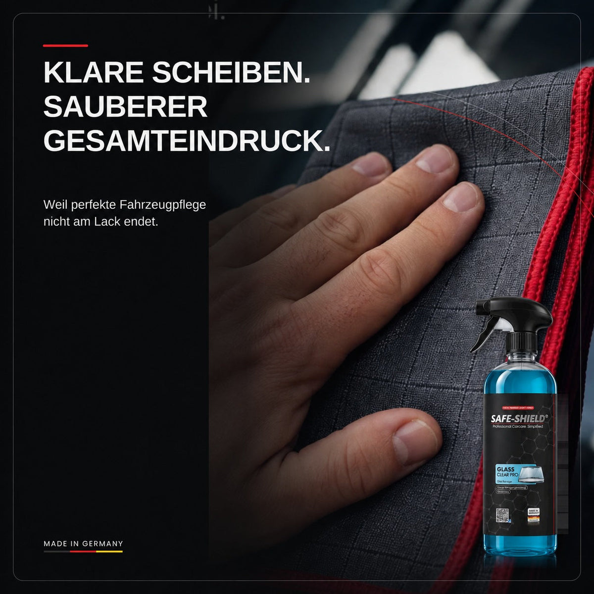 Carbon glass towel and Glas Reiniger Pro for cleaning car windows