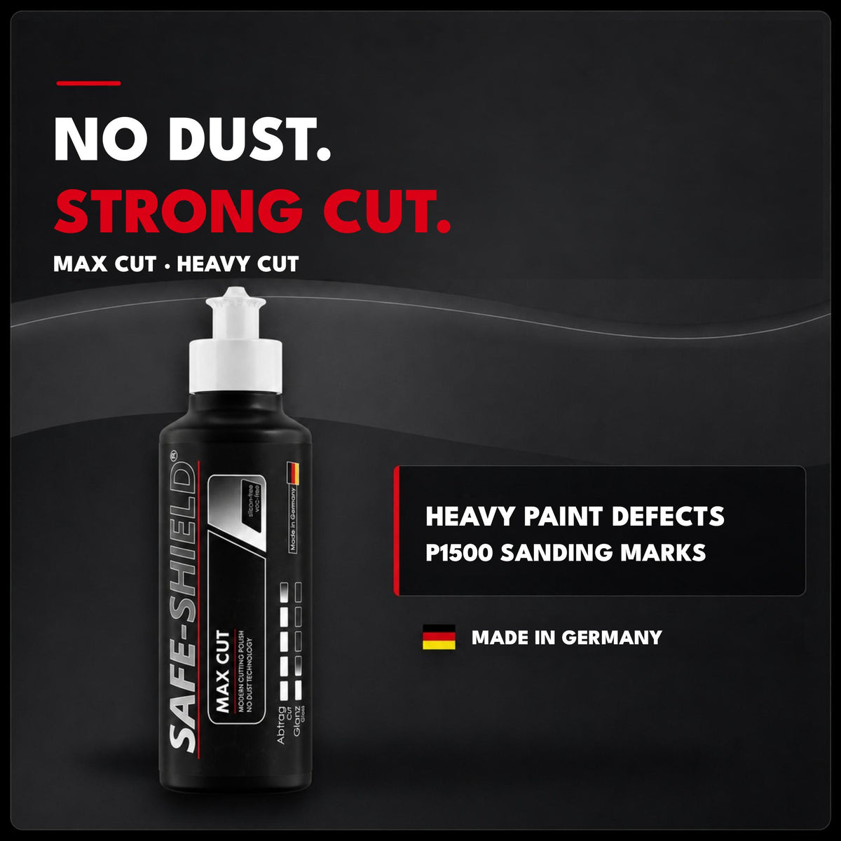 
Pulimento de alto corte Safe-Shield Max Cut para defectos importantes de pintura y marcas de lijado P1500.