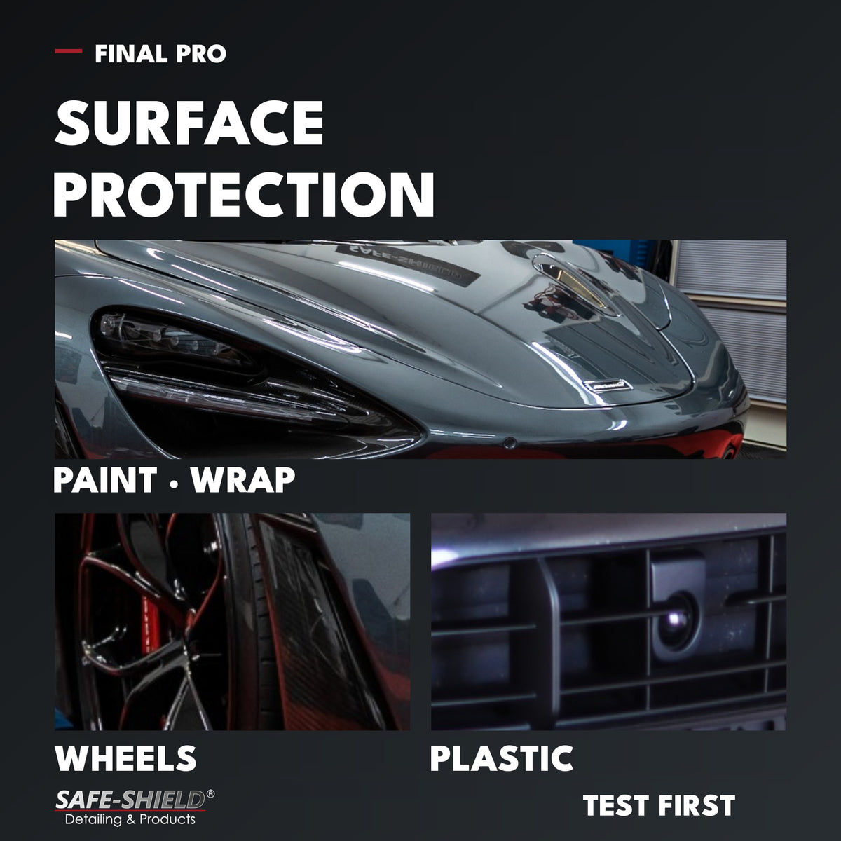 
Recubrimiento cerámico Final PRO para pintura de coche, vinilos, llantas y plásticos. Comprueba primero la compatibilidad.